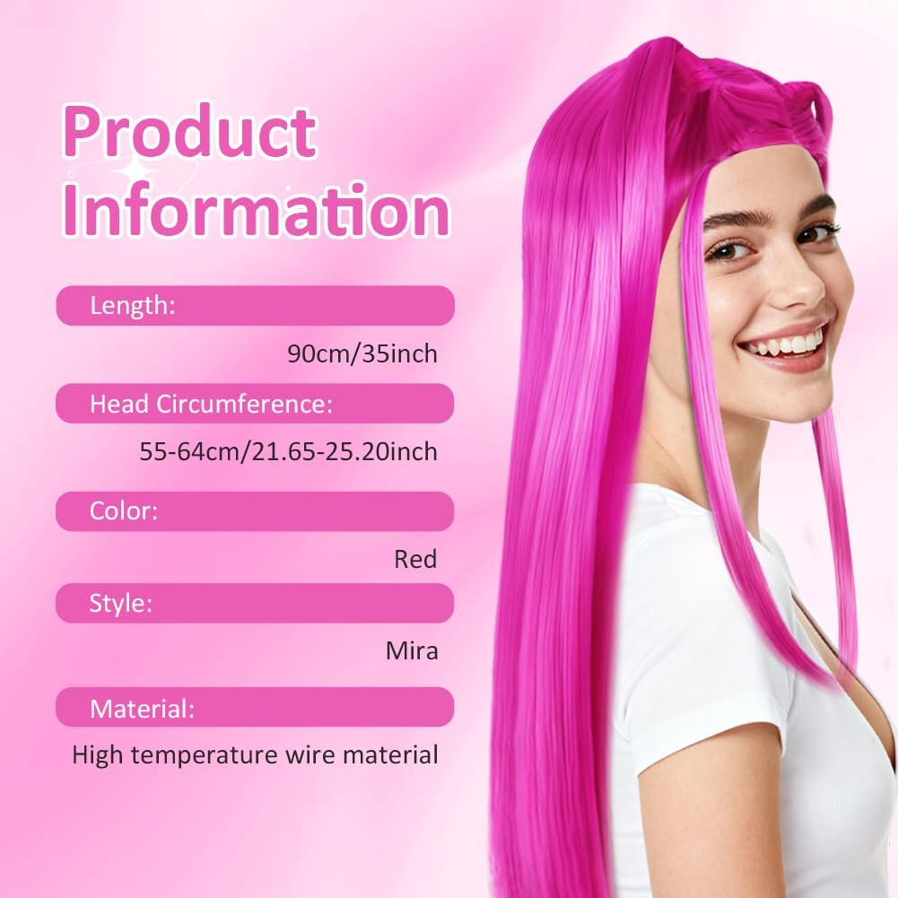 Perruque cosplay - longue tresse violette - perruque anime, fête, Halloween