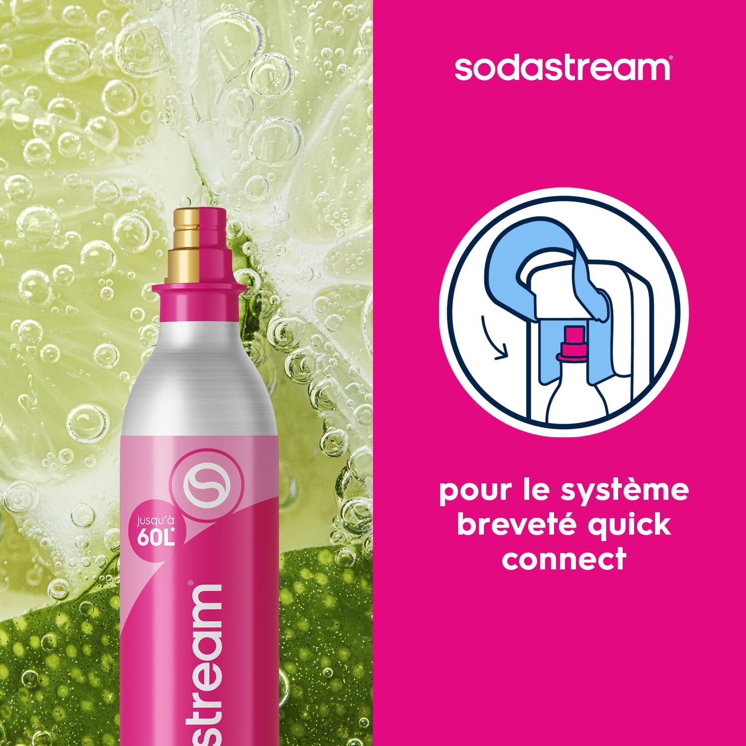 SodaStream - Lot de 2 bouteilles CO2 Quick Connect - 60L - compatibles Terra/Duo/Art