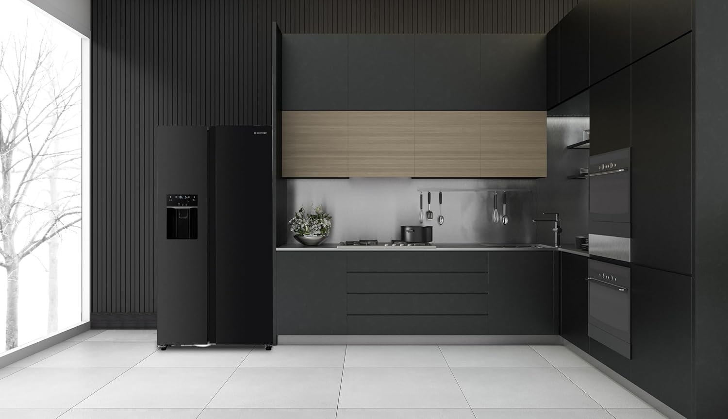 GEDTECH - Réfrigérateur side by side 513L, eau/glaçons, GSBSA513DX