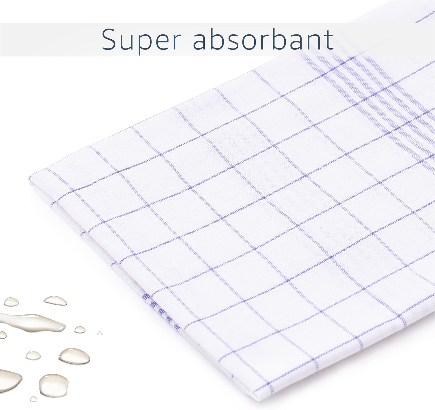 Amago - torchons lot de 10 - 50x70 cm - bleu absorbant