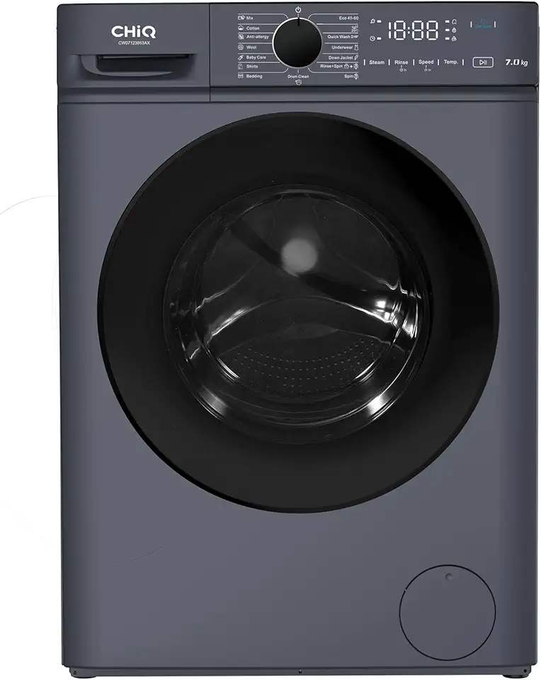 CHiQ - lave-linge compact, 7kg, 1200RPM, vapeur, classe A, 60x46.5x84cm - CW07123863AX