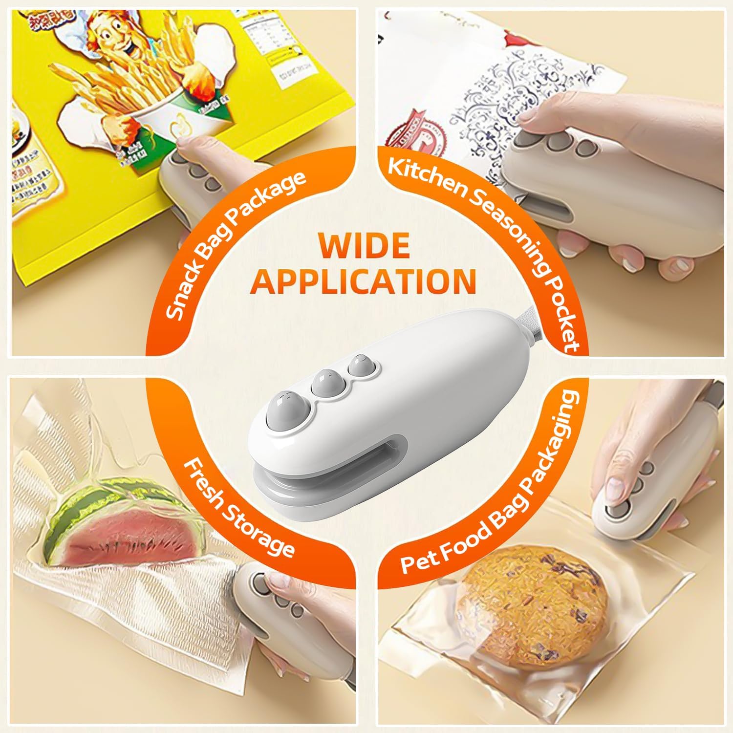 Scelleuse portable - compacte - rechargeable USB - coupe et scelle sacs