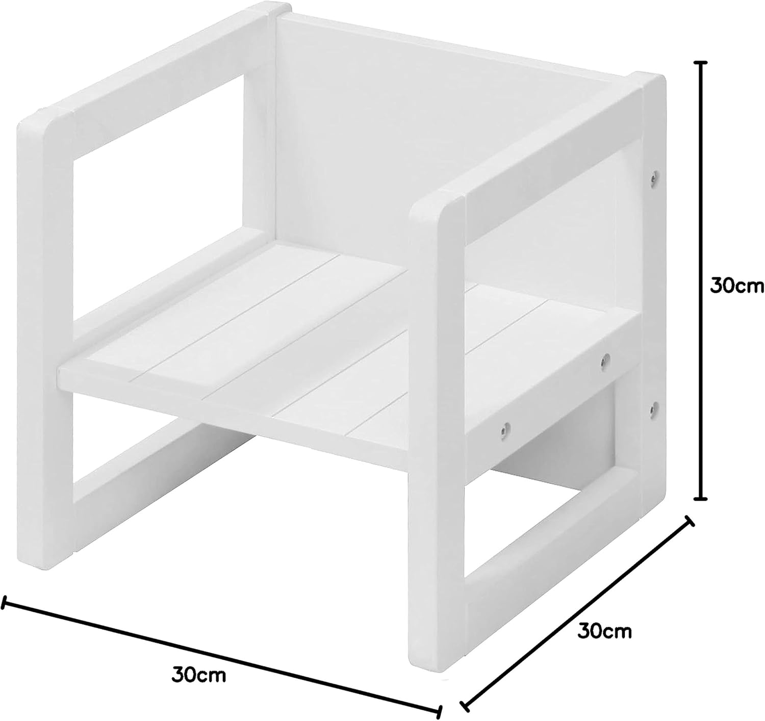 Roba - chaise enfant réversible 3 hauteurs - 30x30cm - 60kg max, style campagne