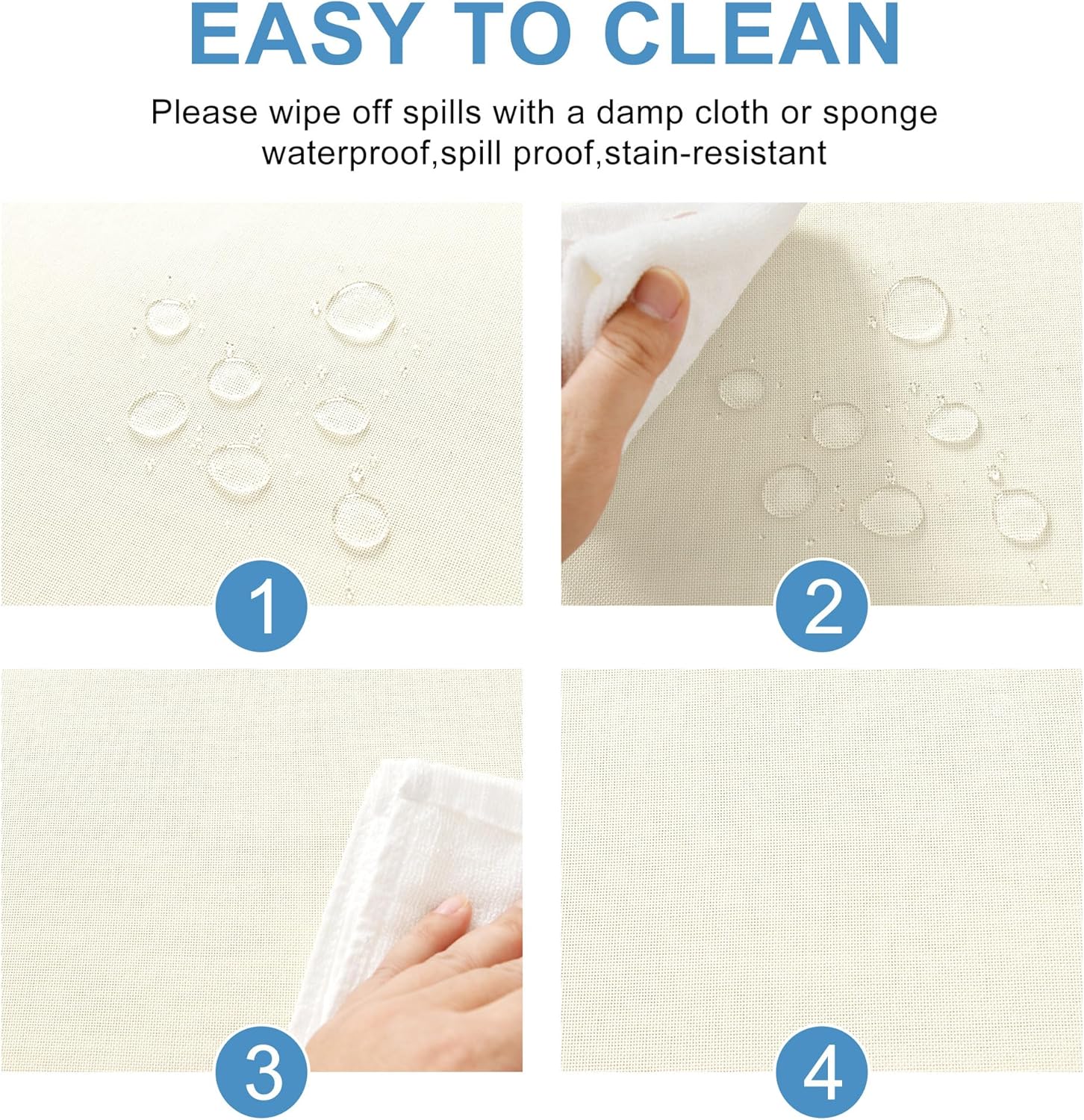 DWCN - nappe aspect lin - 135x135cm - anti-tache, imperméable