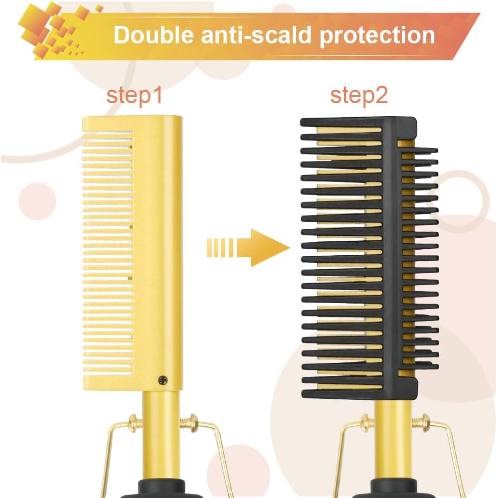 Flintronic - peigne chauffant 2 en 1 - 160-200°C, céramique, rapide