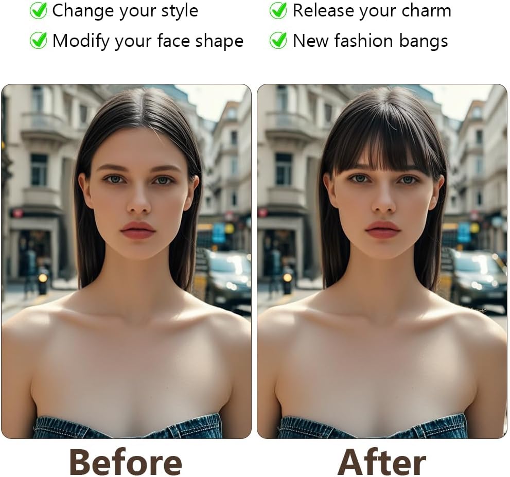 Extension de cheveux - frange à clip - femme - noir - Bangs Neat