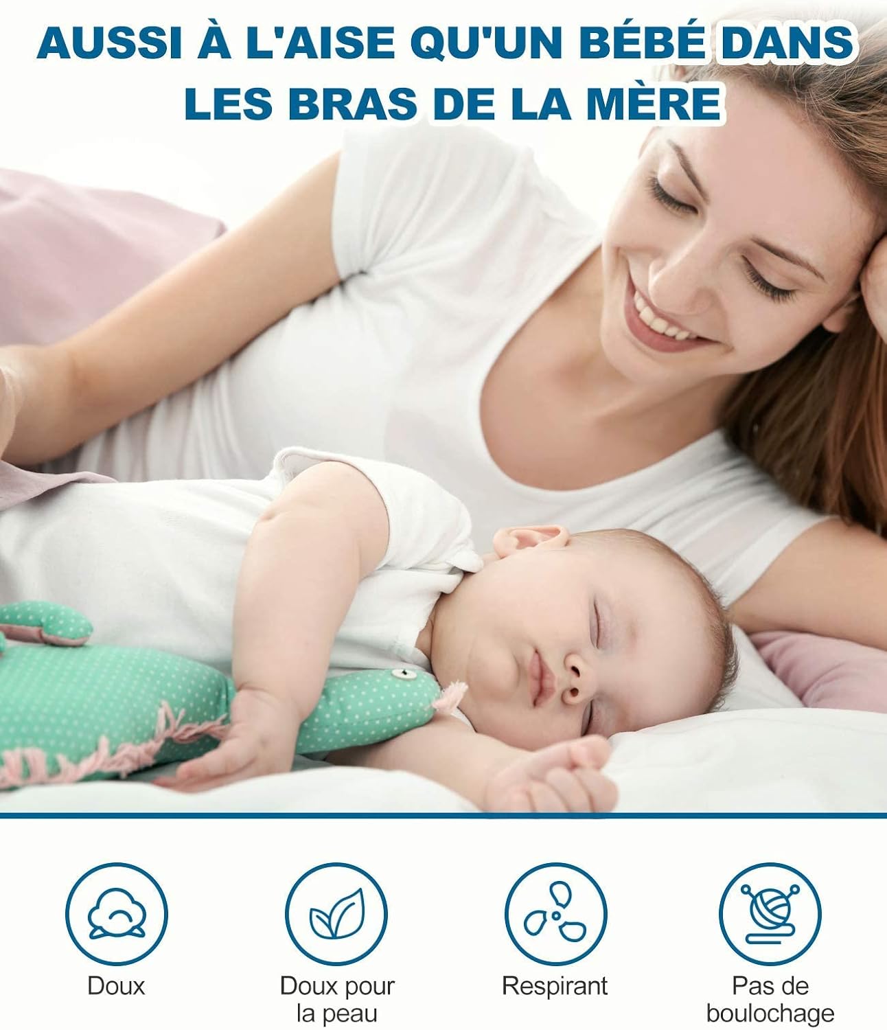 BedStory - surmatelas gel mémoire 90x190cm, 10cm, housse lavable