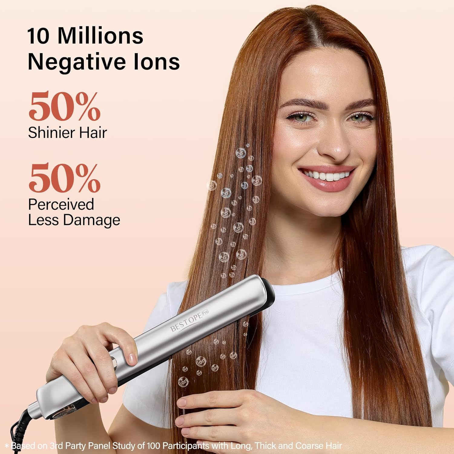 Fer à lisser - réglable, céramique, chauffage rapide, or foncé