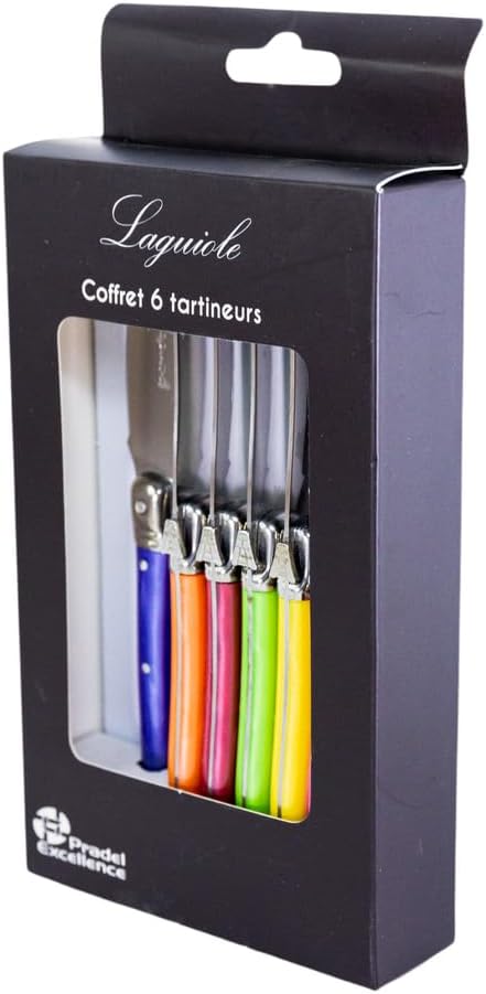 Pradel - Laguiole Excellence - 6 tartineurs 7cm inox, manches marbrés, PCOR009003