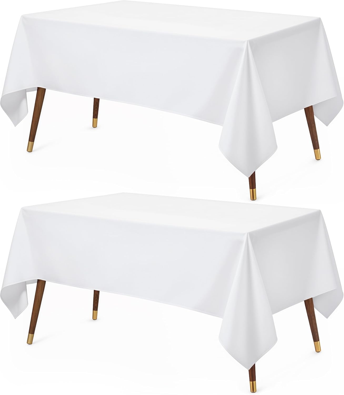 Utopia Kitchen - Nappe rectangulaire lot de 2, 152x213cm, lavable, blanc