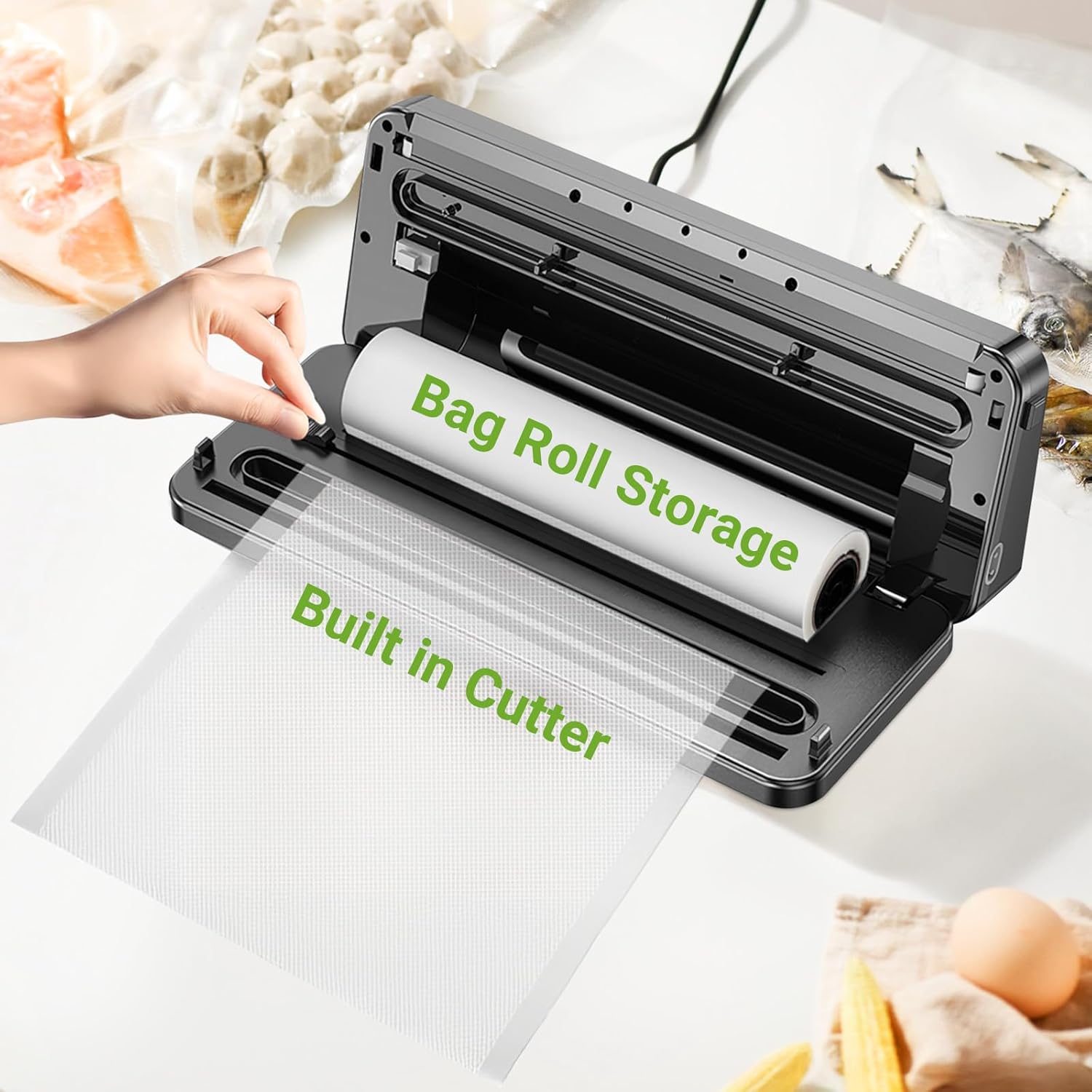 Machine Sous Vide Alimentaire - 6 en 1, coupeur intégré, 30 sacs