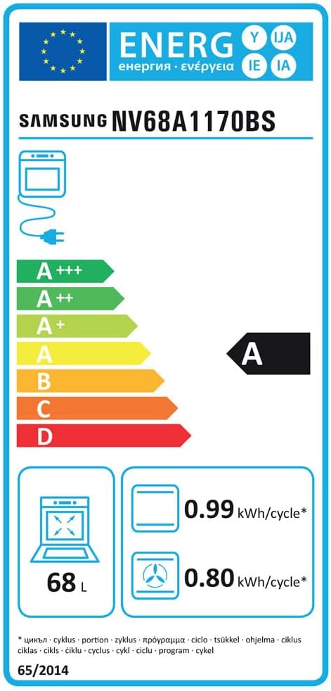 Samsung - four encastrable multifonction 68L 60cm pyrolyse inox NV68A1170BS