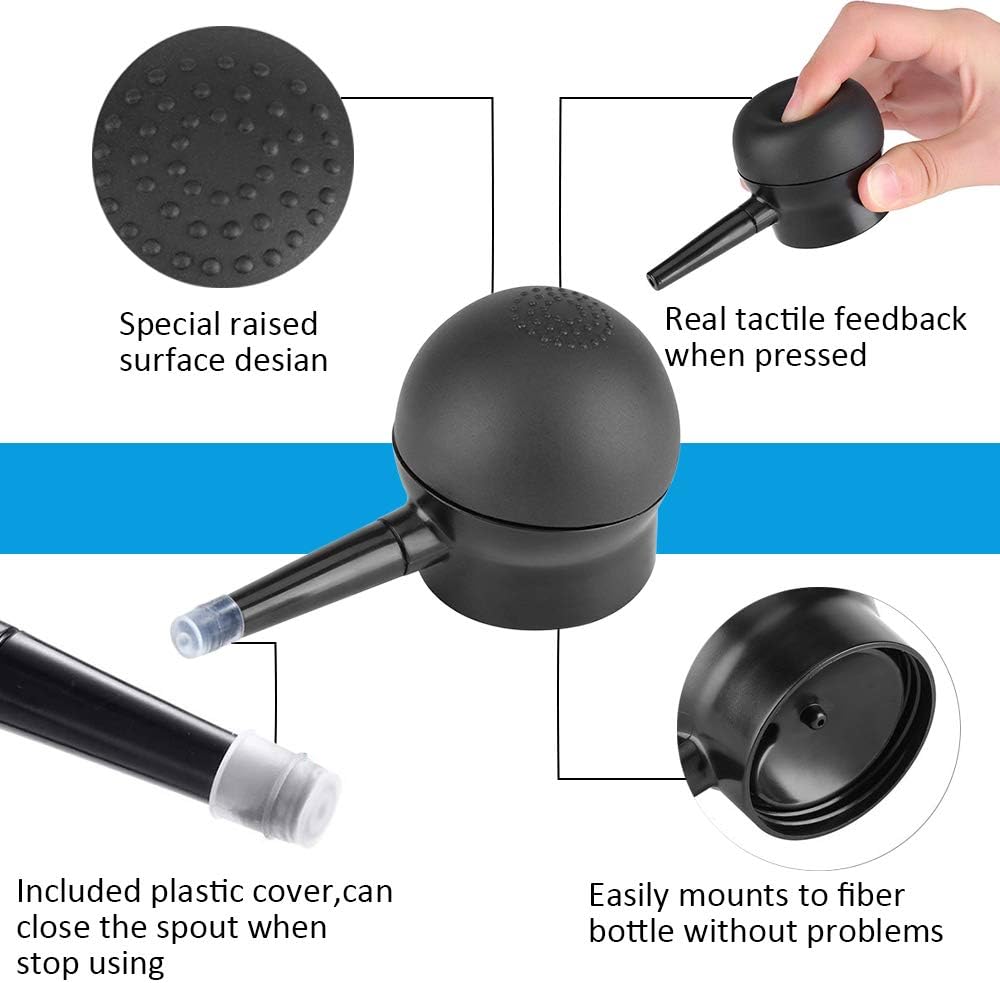 Fibres capillaires spray, correcteur cheveux fins, 2 pièces, noir