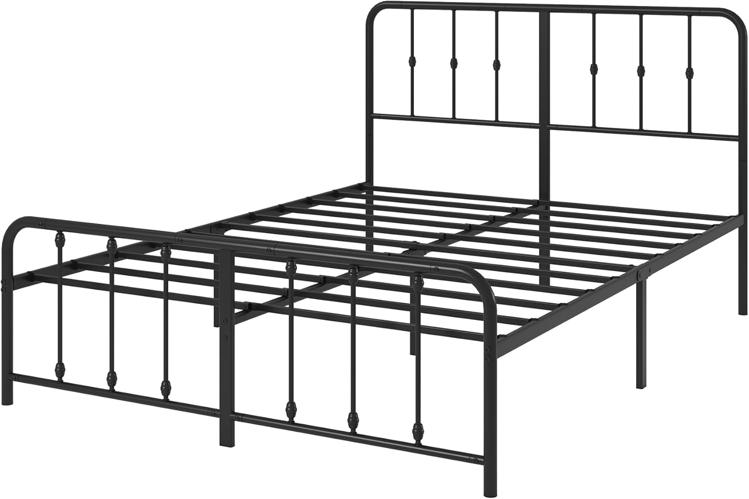 Zinus - Florence - 140x190 cm - sommier métal robuste, tête de lit, rangement