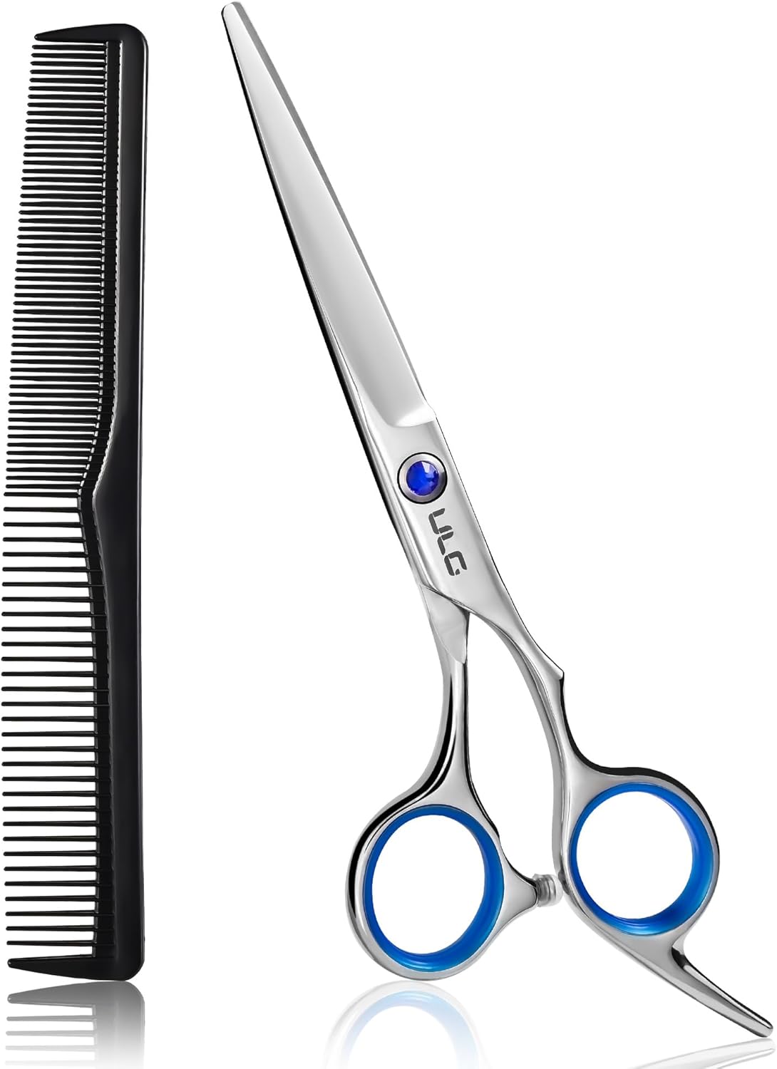 ULG - ciseaux professionnels 16,5 cm, lames rasoir, acier inox