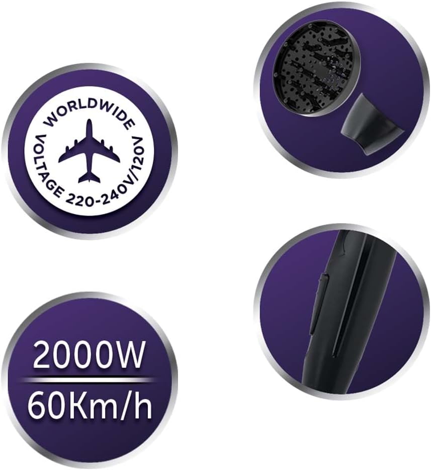 Remington - Sèche-cheveux On the Go, compact, 2000W, 2 températures, D1500