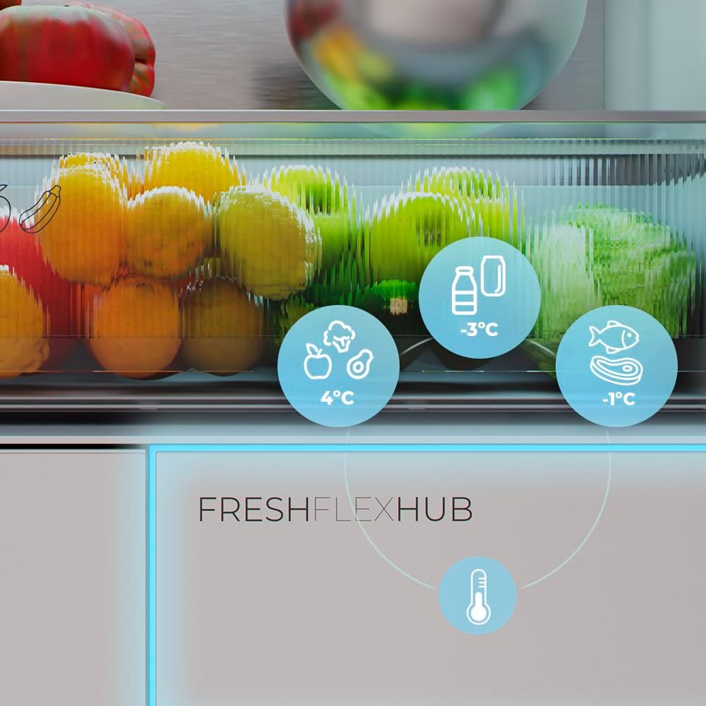 Cecotec - Bolero CoolMarket Série F2D - 458L, 189x83 cm, No Frost, Inverter F2D458SBI