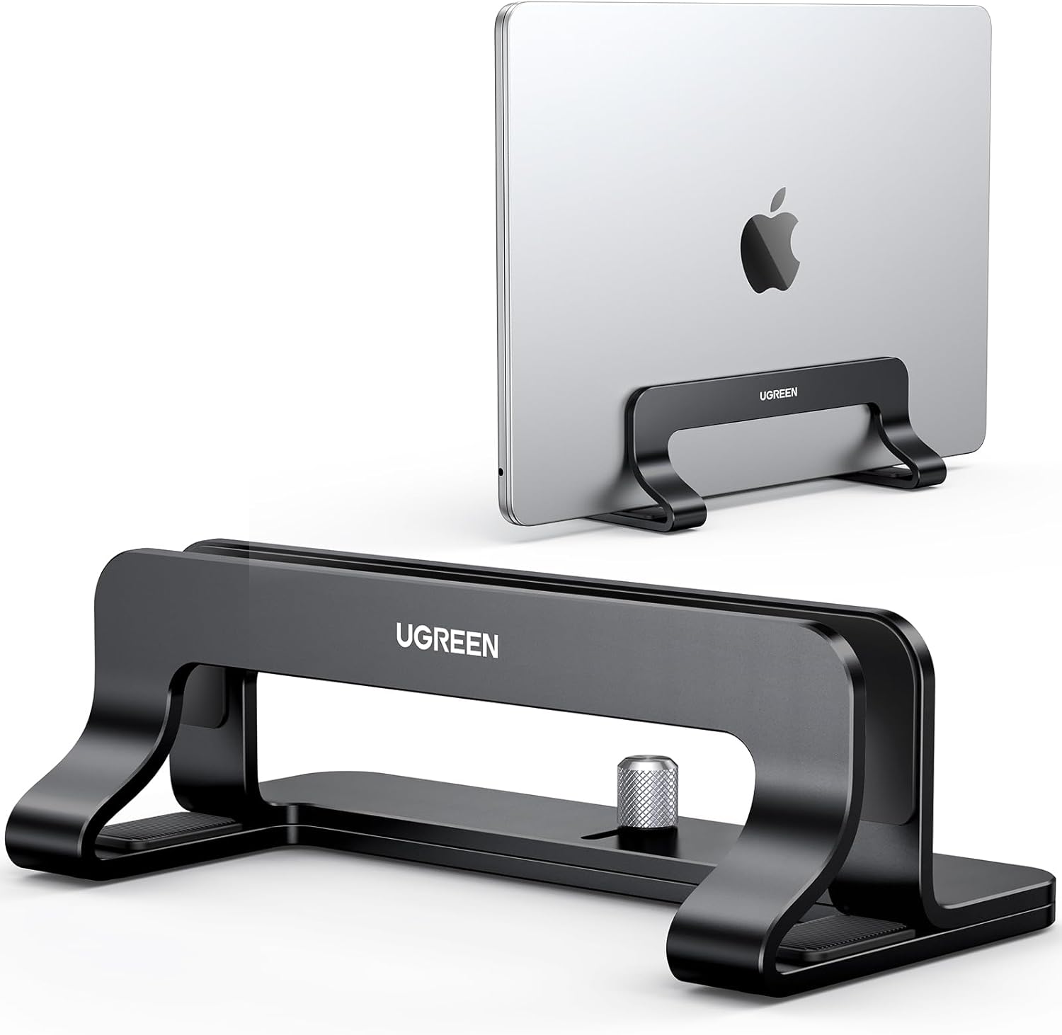 UGREEN - support ordinateur vertical aluminium - réglable, compatible MacBook, bureau, noir