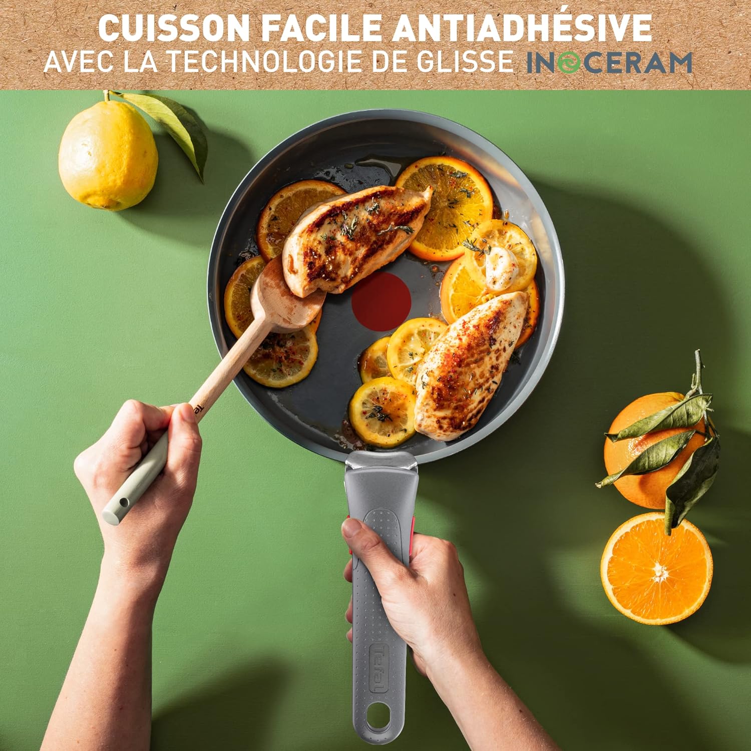 Tefal - Ingenio Renew sauteuse 24cm, induction, revêtement céramique, L2603502