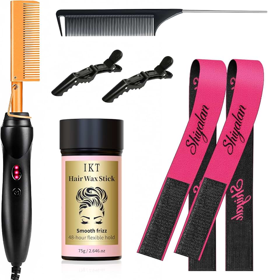 Peigne chauffant électrique - fer à lisser cheveux afro - professionnel - réglage température