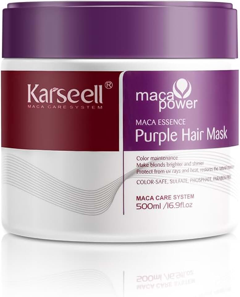 Karseell - Violet Masque Cheveux - 500ml - Neutralise reflets jaunes, répare cheveux abîmés