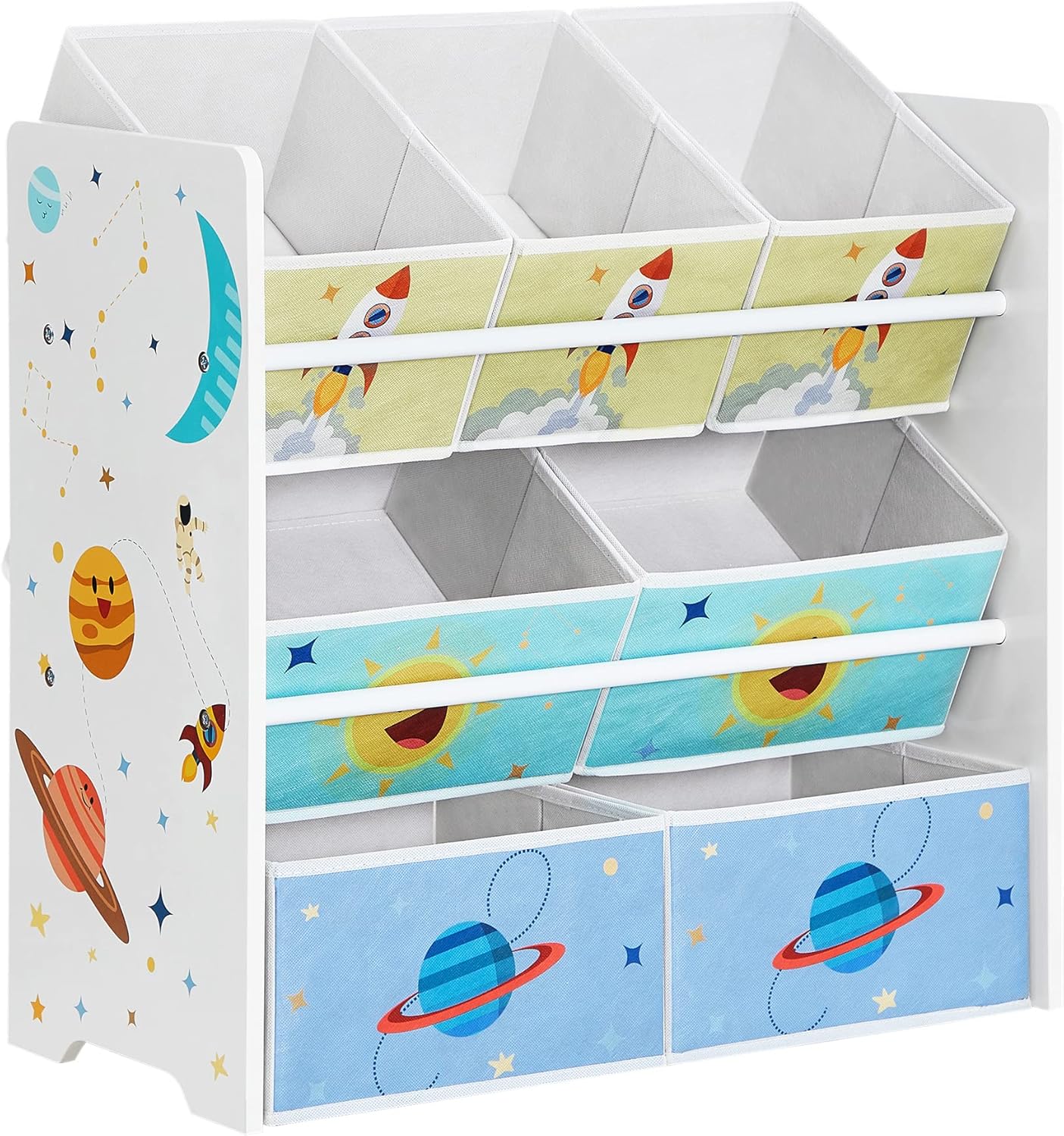 SONGMICS - Étagère jouets enfants, 7 boîtes tissu, 29,5x62,5x60cm