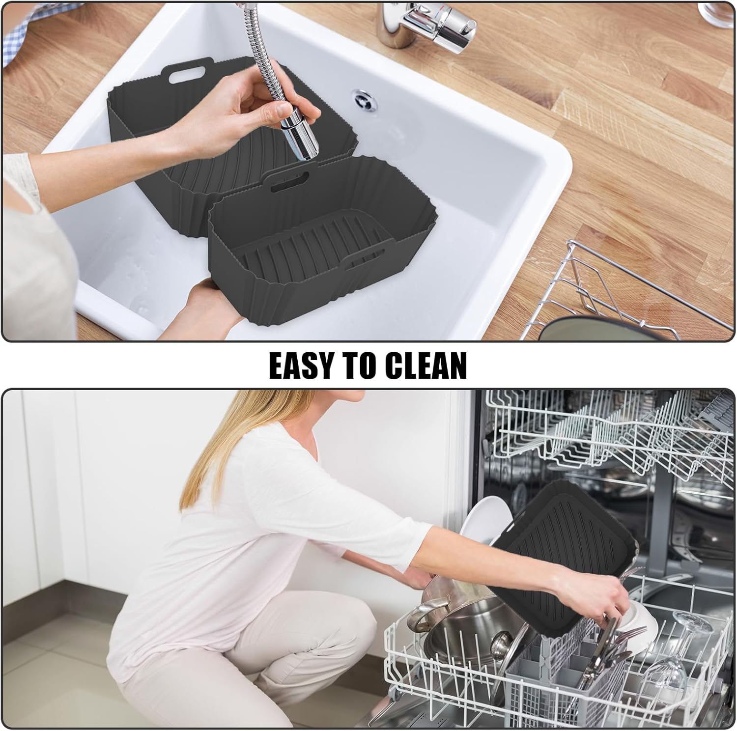 Moule silicone air fryer - compatible Moulinex et Philips - 5,2/3,1 L - réutilisable, antiadhésif, 9018