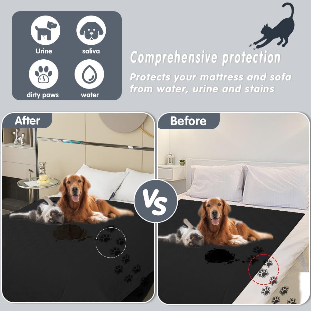 DUJUIKE - housse imperméable canapé - 132-208 cm - antidérapante, protection animaux