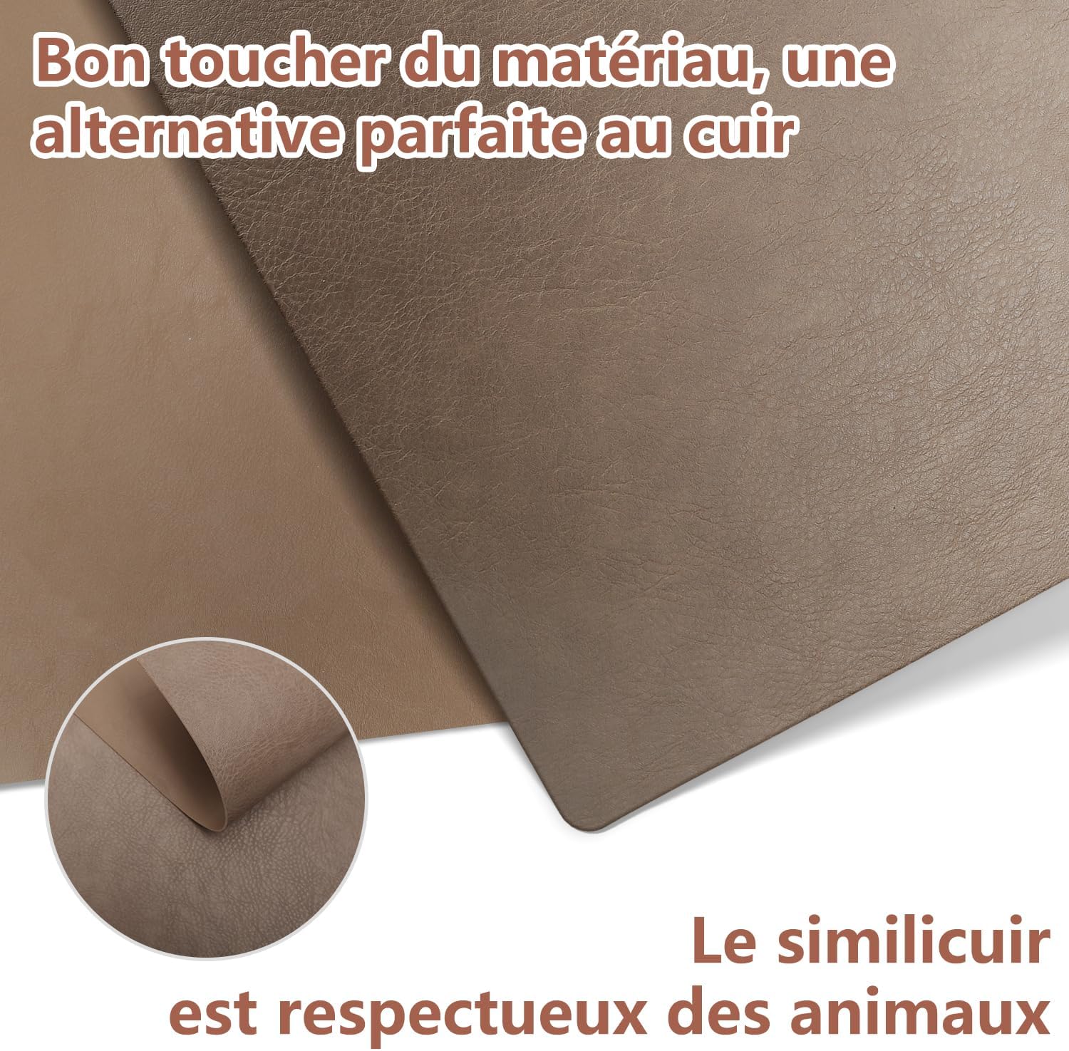 Set de table - lot de 4 en cuir PU - 43x30cm - lavables et antidérapants