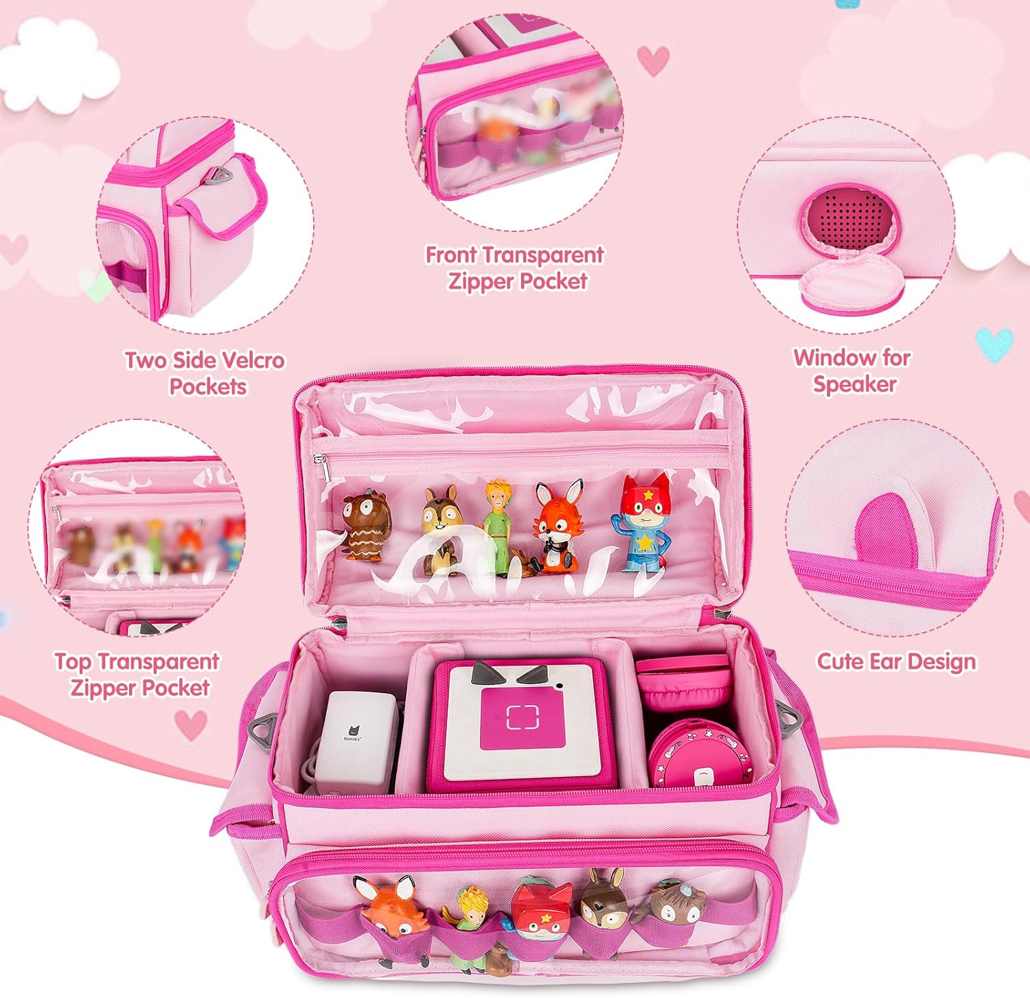 Étui de transport Toniebox 2/1 - sac rangement personnages, accessoires