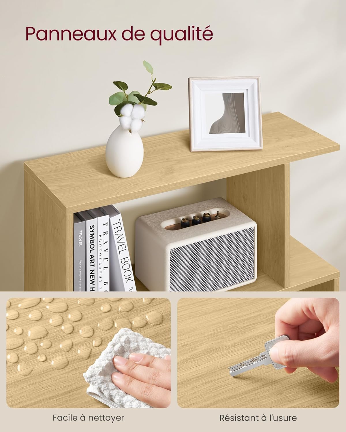 VASAGLE - bibliothèque 6 niveaux - 24x70x191 cm - chêne naturel - LBC061T70