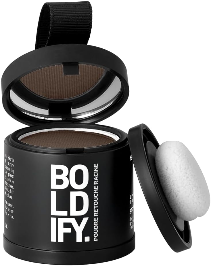 Boldify - Poudre cheveux châtain moyen - 10g - cache racines, camoufle gris