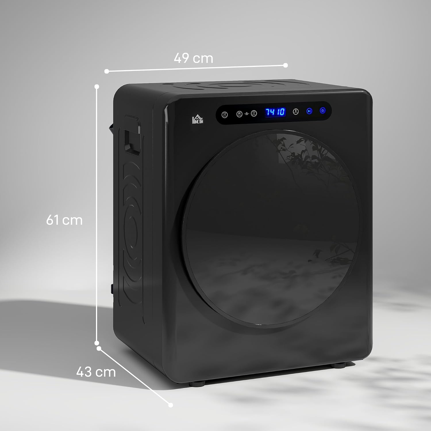 HOMCOM - sèche-linge 3kg compact, 1000W, minuterie, 6 modes, noir