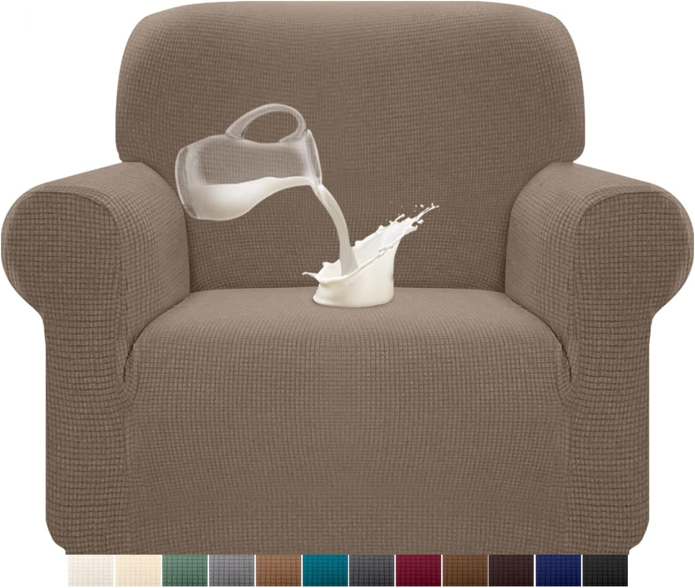 Granbest - housse canapé extensible, 1 place, spandex imperméable, chameau