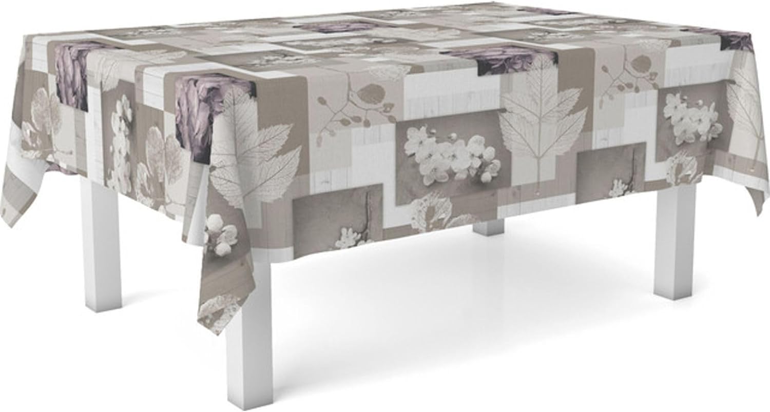 Nappe en toile cirée - Zen Feuilles - 300x140 cm - anti-taches, imperméable