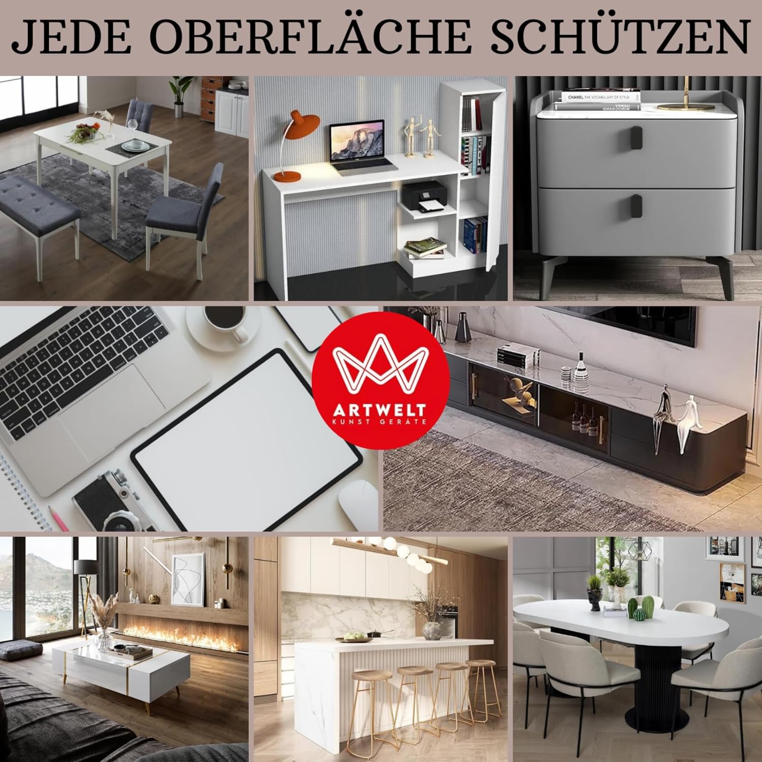 Artwelt - nappe de protection transparente série Cristal - 180x90 cm - lavable et étanche