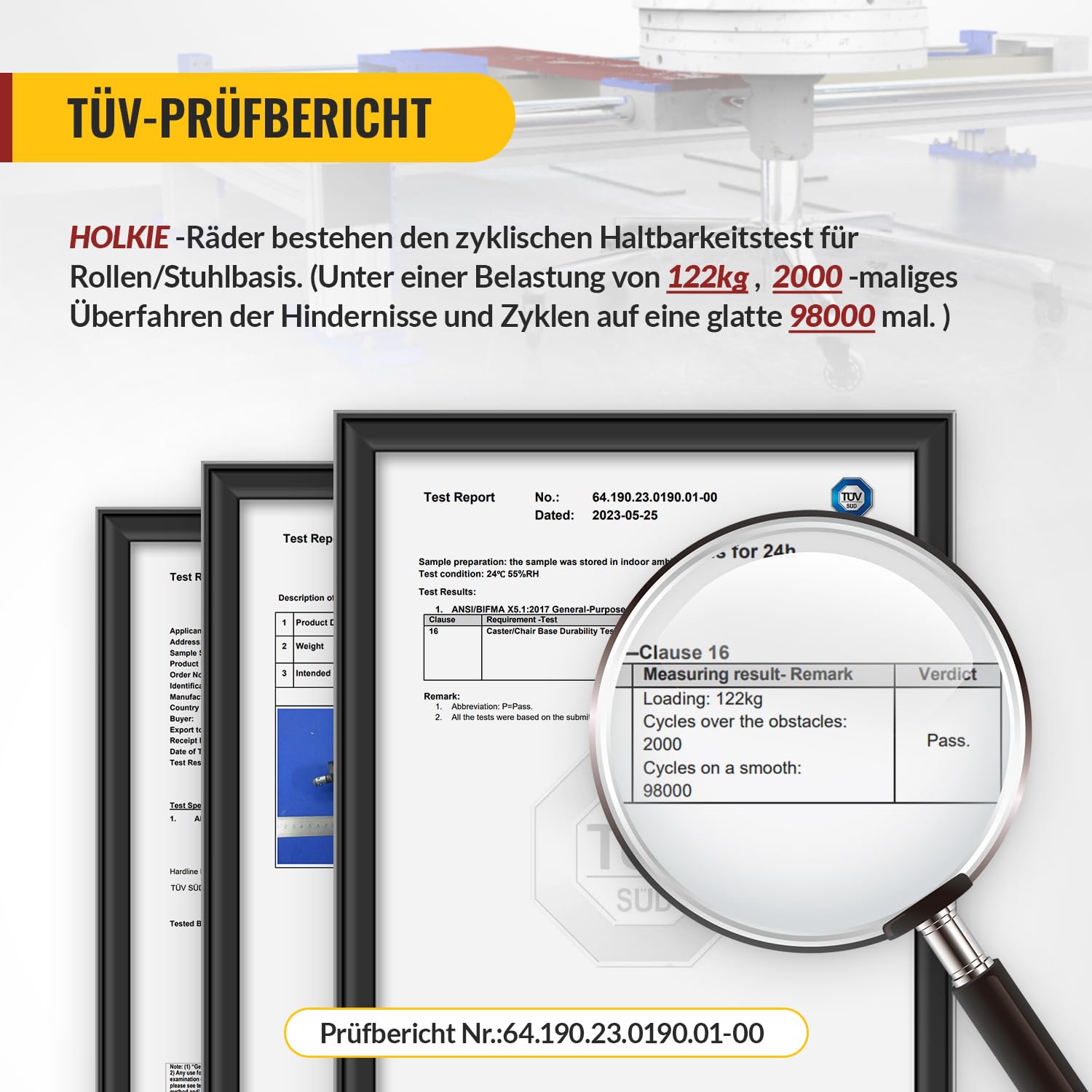 HOLKIE - roulettes chaise bureau - 11x22mm - caoutchouc, lot de 5