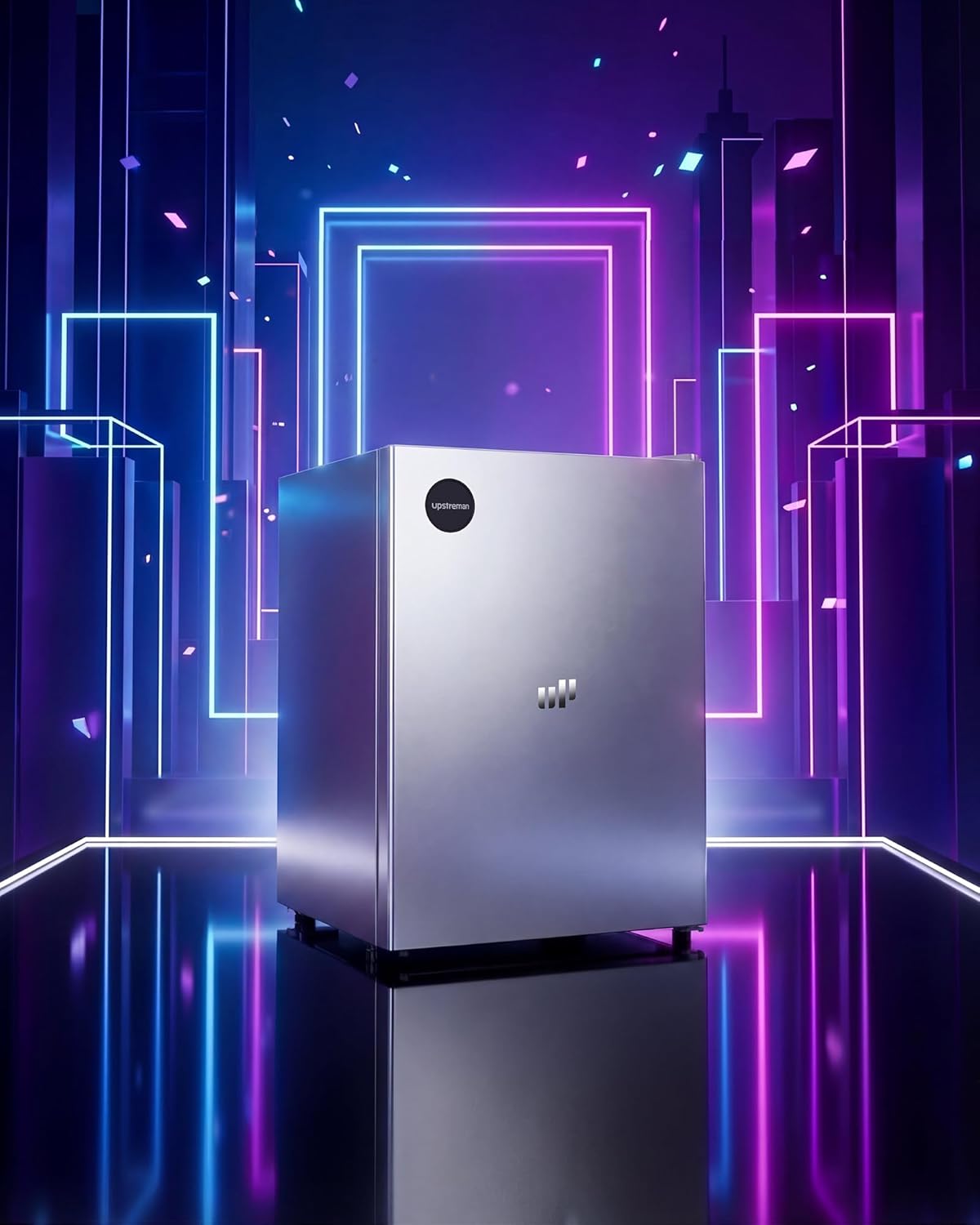 Upstreman - petit frigo 71L - 7 modes, LED, 40dB, économe - CR71-Argent