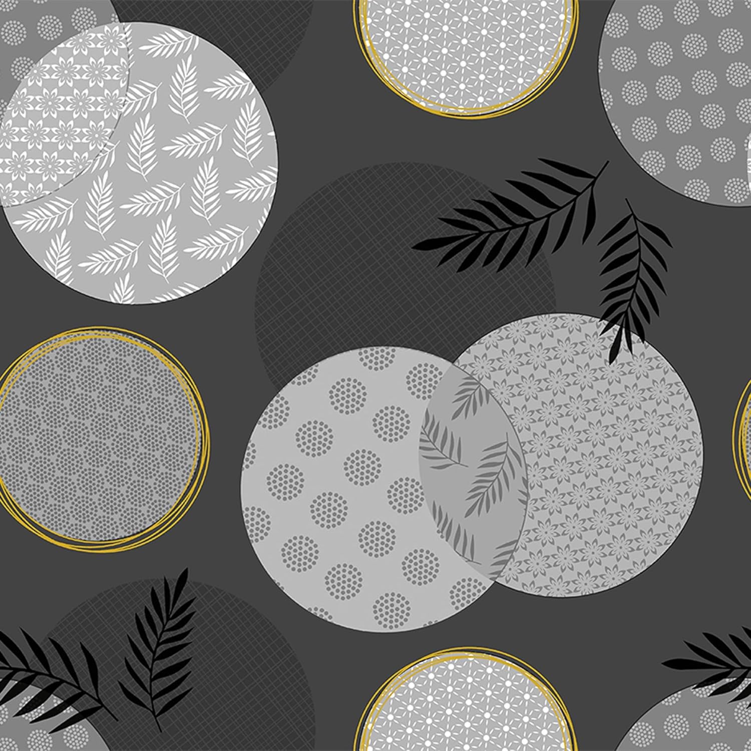 Nappe en toile cirée - rectangulaire 260x140 cm - anti-taches, imperméable, facile d'entretien, style Lens Noir