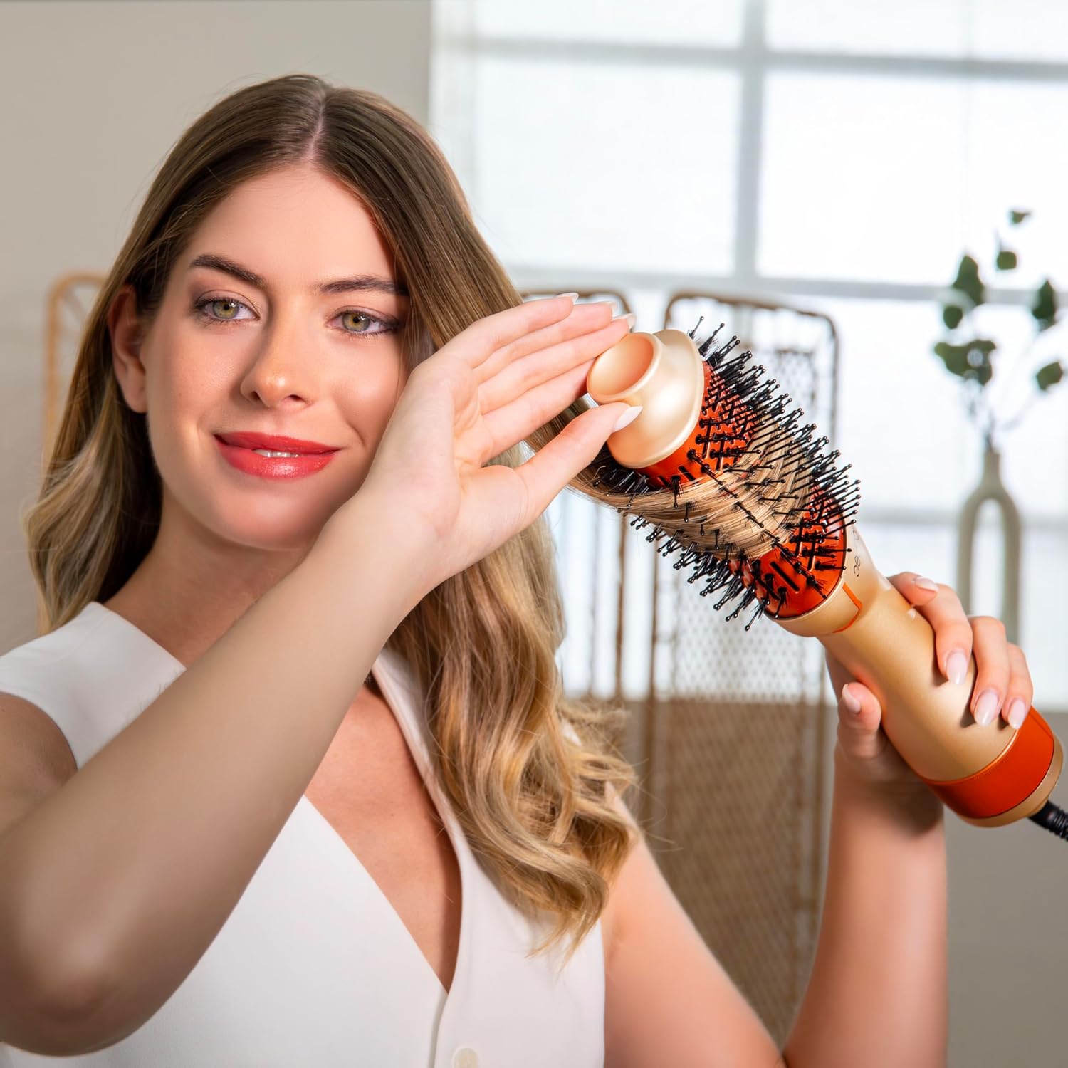 Cecotec - Brosse Volumisante CeramicCare - 1200W, céramique, 3 modes, kératine, huile d'argan