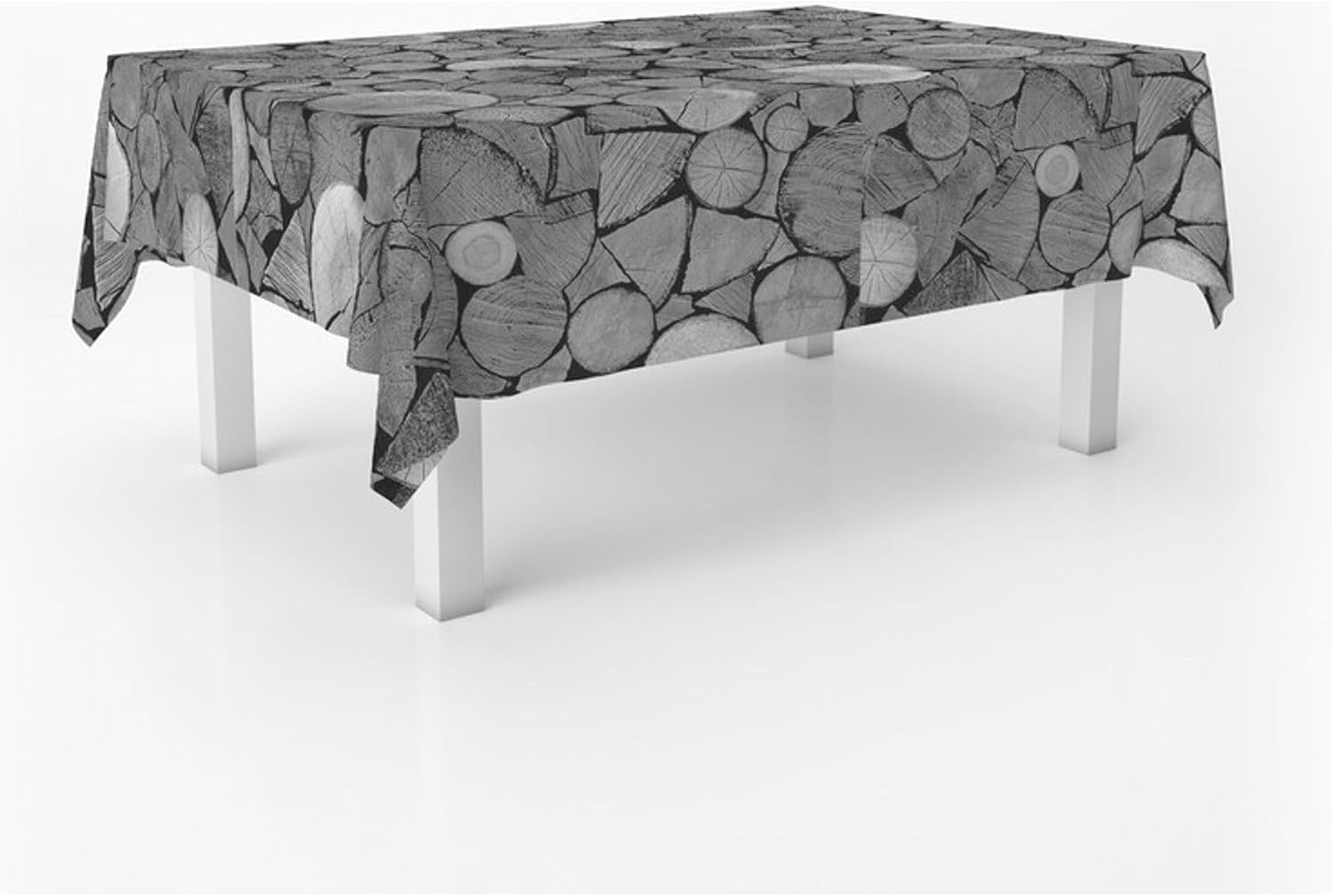 Nappe en toile cirée rectangulaire - 180x140 cm - anti-taches, imperméable, facile d'entretien, motif Trunks Gris