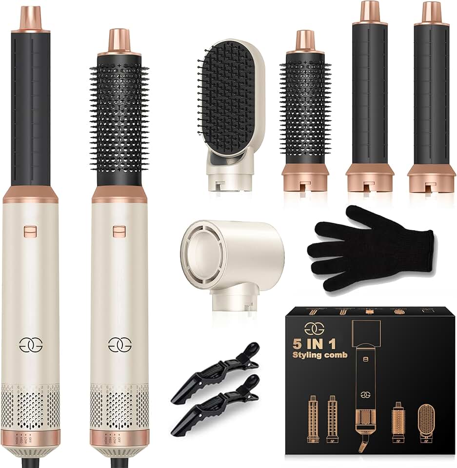 Golden Goods - Multistyler Sandstone - 5 accessoires - Sèche-cheveux coiffant 5-en-1