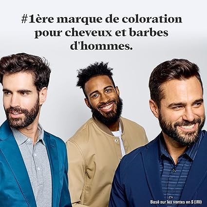 Just For Men - Barbe & Moustache - coloration naturelle, sans ammoniaque, élimine poils gris, peigne applicateur - Noir 