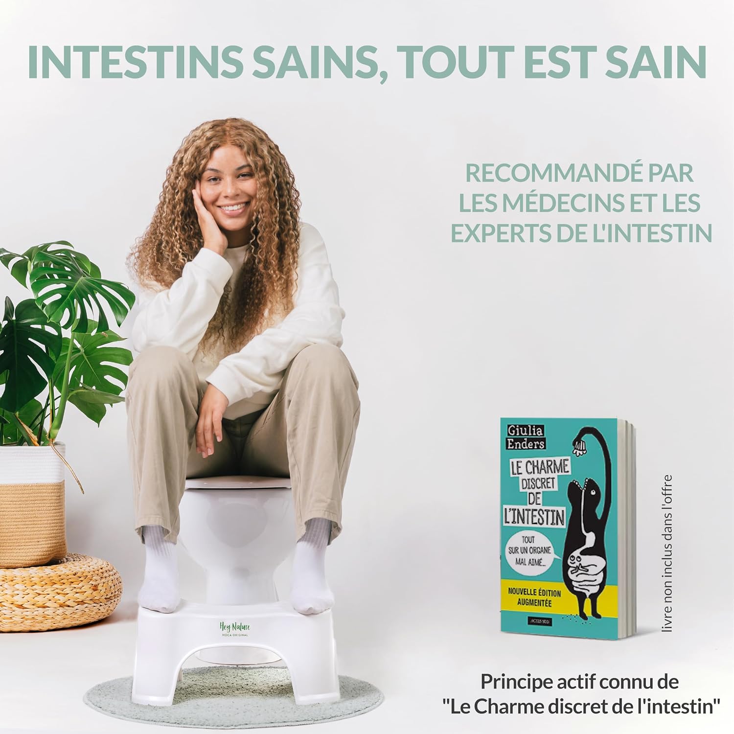 Tabouret toilette physiologique - ergonomique - compact - soulage hémorroïdes et constipation - HOCA