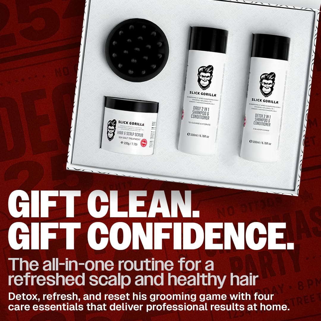 Slick Gorilla - The Care Box Set - soin complet cheveux - shampoings, gommage, brosse pour tous types