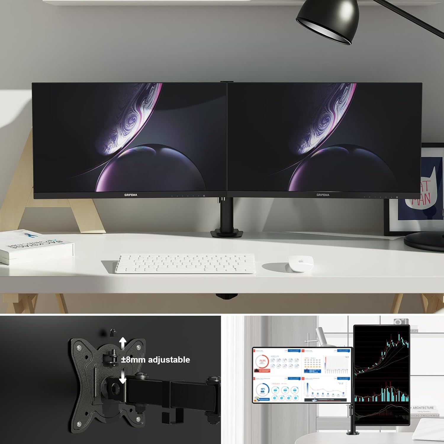 GRIFEMA - Support double écran - 13-27