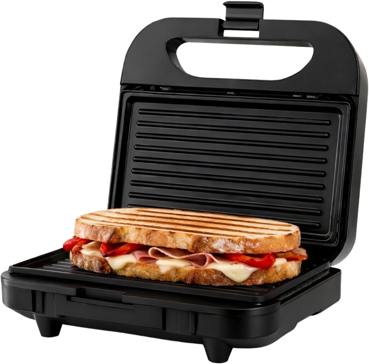BLACK+DECKER - machine à sandwich compacte - 750W - plaques grill 21,5x12,5cm - antiadhésives - BXSA752