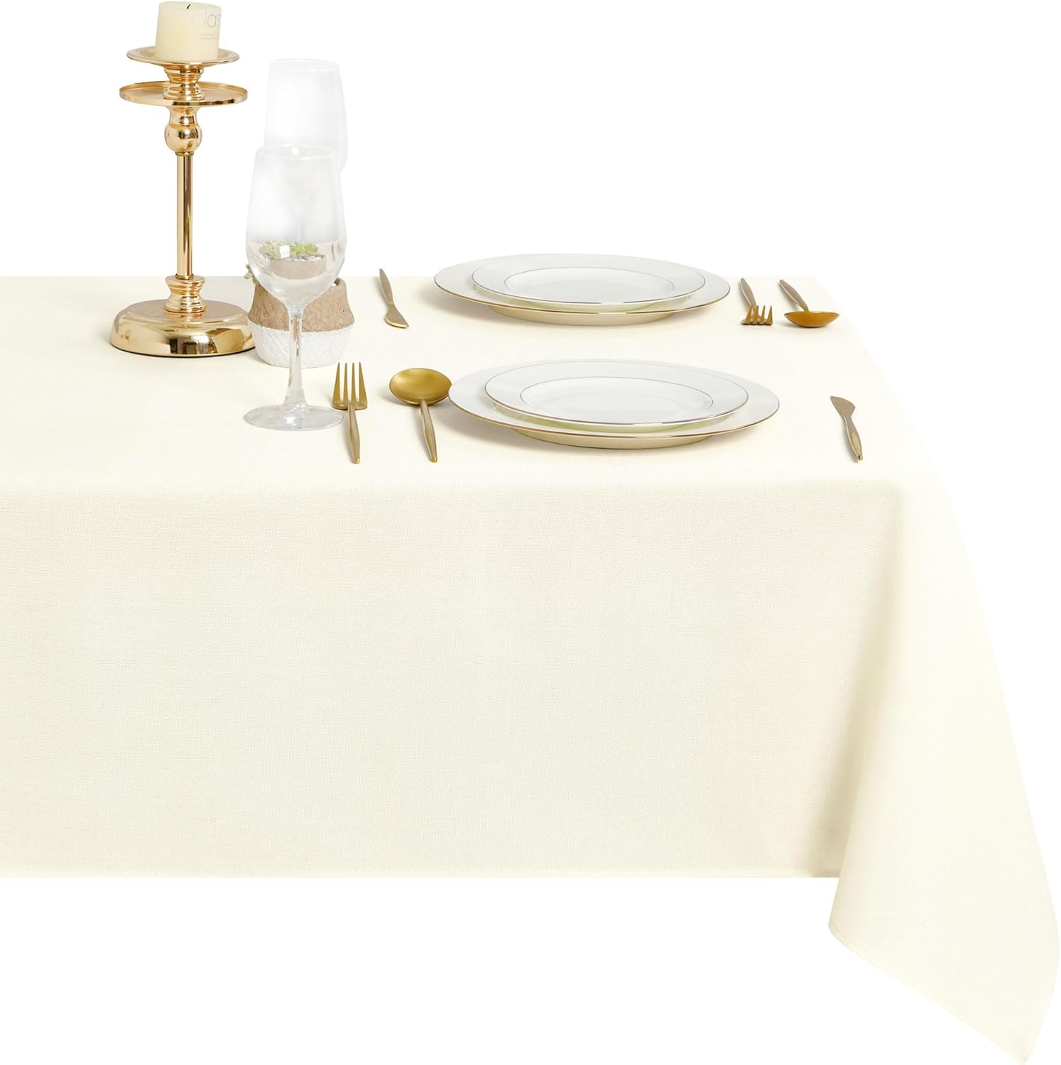 DWCN - nappe aspect lin - 135x135cm - anti-tache, imperméable