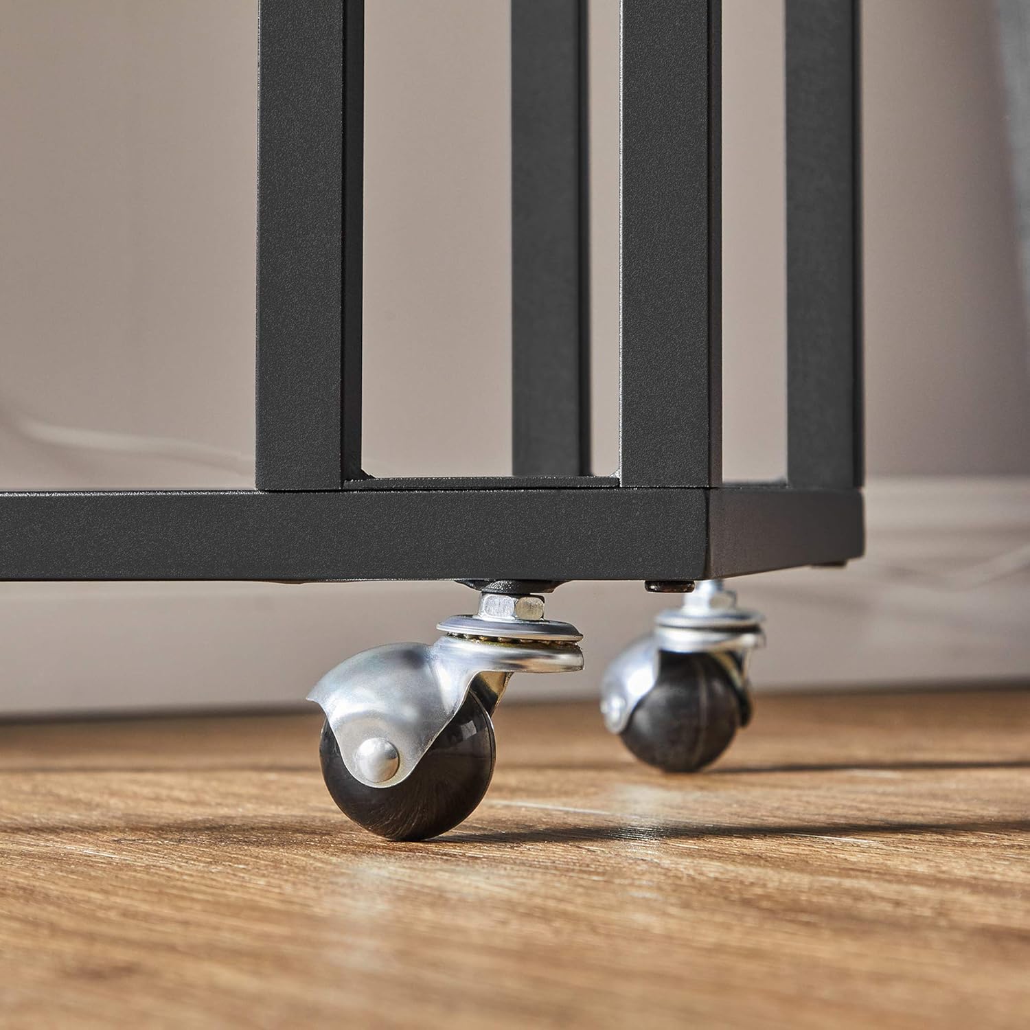 VASAGLE - table d’appoint série LNT - acier/bois, roulettes, montage facile, 50x35x65 cm, style industriel, LNT50X