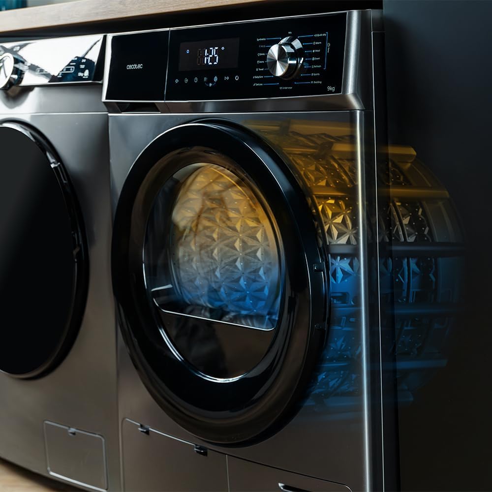 Cecotec - Bolero Dresscode Dry, 9kg, pompe à chaleur, A++, 15 programmes, 9330 Steel